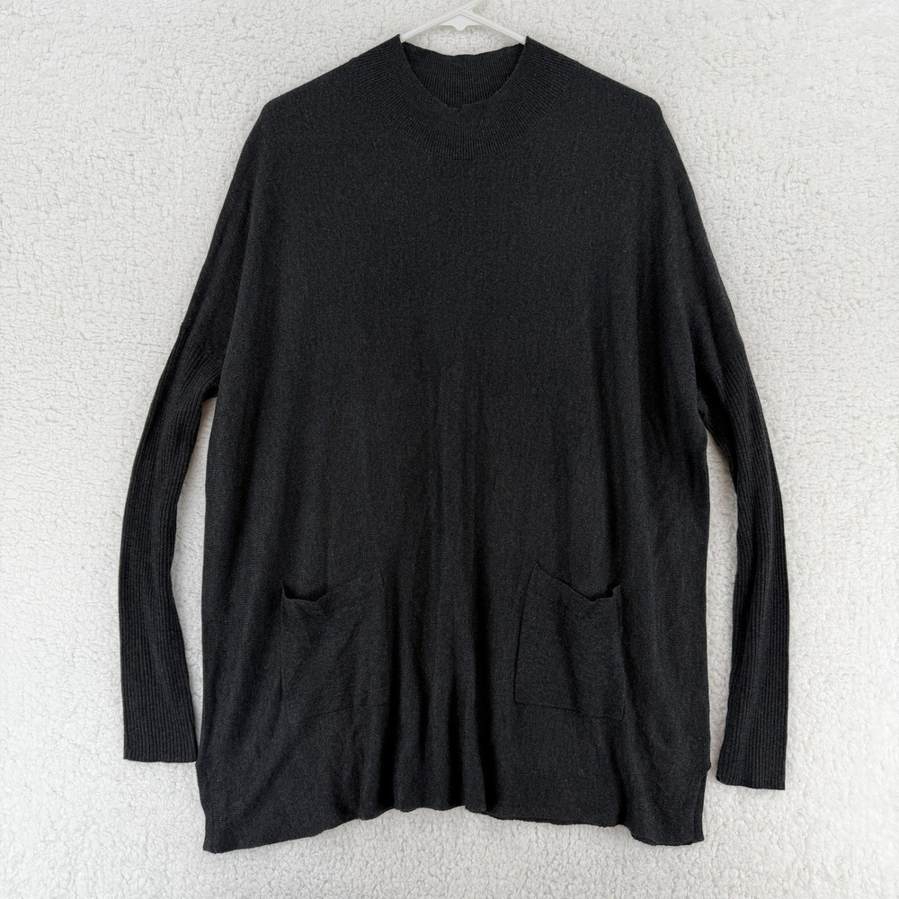 Romeo‎ + Juliet Couture Sweater Womens Medium Gray Mock Neck Tunic Pockets